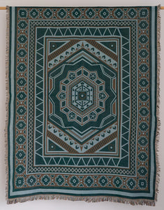 Hanging product image of the reverse side of cotton throw