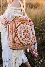 Load image into Gallery viewer, Close up of Girl in grass field wearing orange sofia bag
